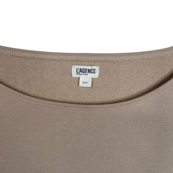 L'AGENCE Sweatshirt Womens Small Camel Kimora Boatneck Pullover USA - Picture 2 of 7